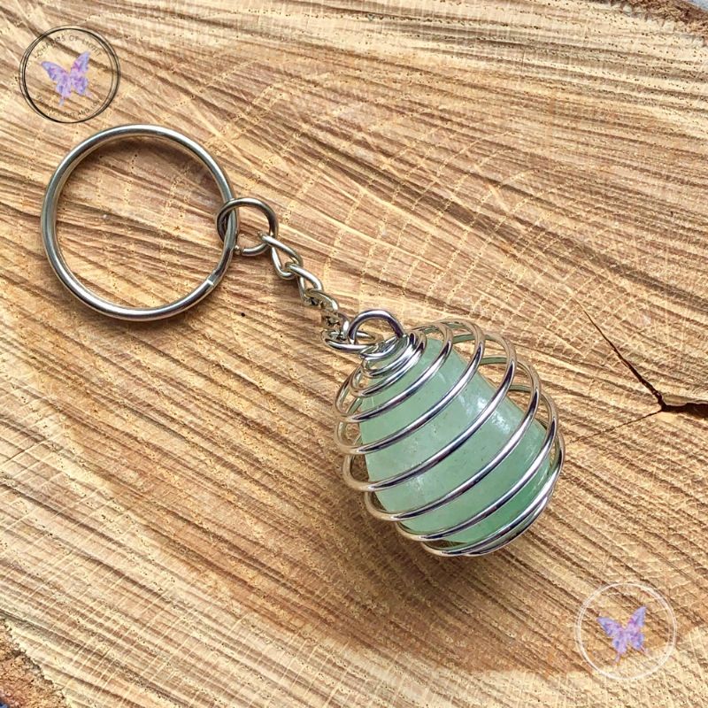 Green Aventurine Tumble Stone Keychain